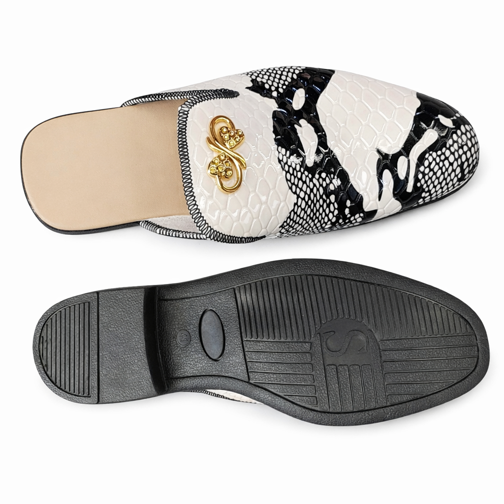 Luxe Python Gold Emblem Half Shoe